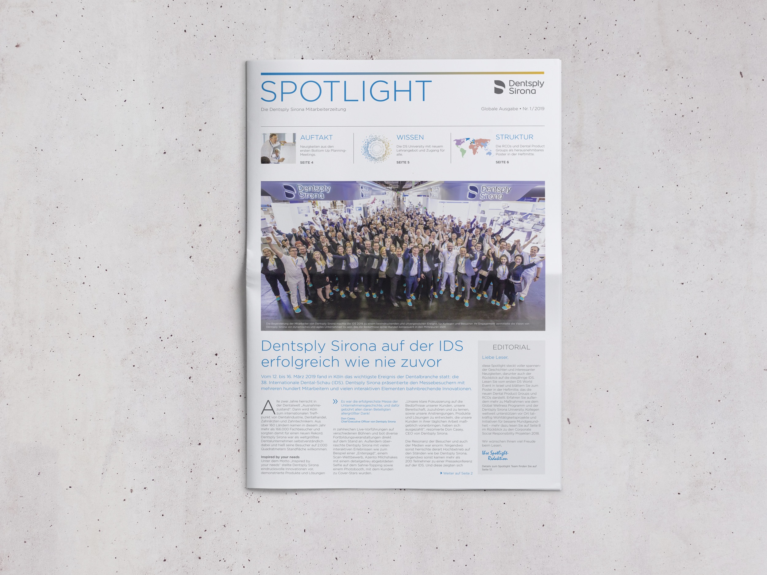 Dentsply Sirona – Magazin Spotlight, Global-Ausgabe | Editorial Design, Corporate Publishing
